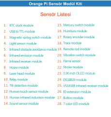 Orange Pi 28'li Sensör Modül Kiti