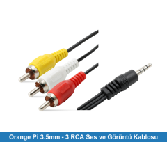3.5mm - 3 RCA Ses ve Görüntü Kablosu