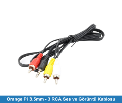 3.5mm - 3 RCA Ses ve Görüntü Kablosu