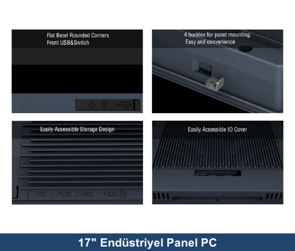 ALAD-K1720T Intel Celeron 3855U 4GB 120GB SSD Freedos 17'' All In One Endüstriyel Panel PC