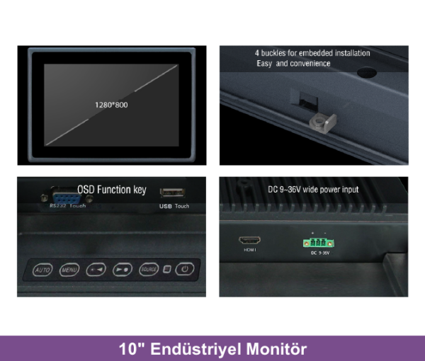 ALAD-101T 10.1'' Endüstriyel Dokunmatik LCD Monitör