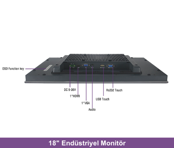 ALAD-181T 18.5'' 75Hz Endüstriyel Dokunmatik LCD Monitör