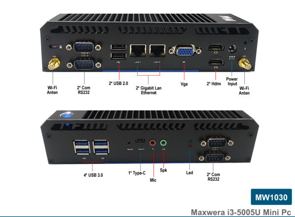 MW1030 Intel Core i3-5005U 8GB 128GB SSD WI-FI Freedos Mini PC
