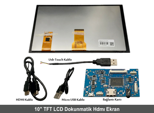 10'' TFT LCD HDMI Dokunmatik Ekran