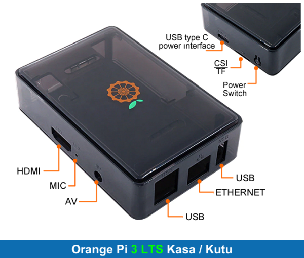 Orange Pi 3 LTS Siyah Kasa