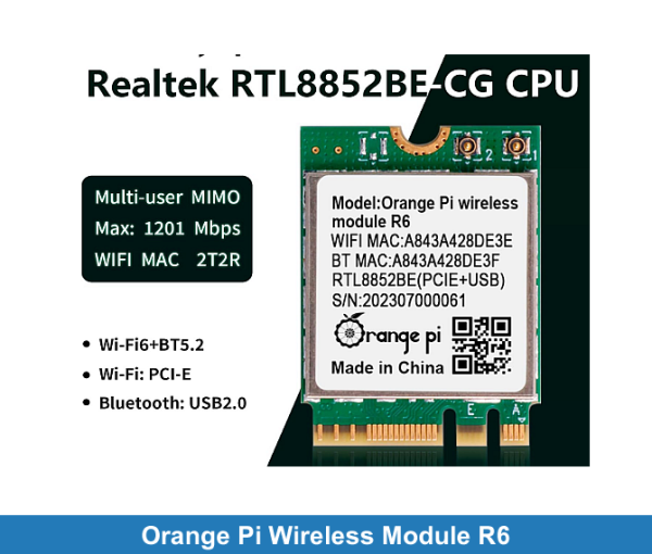 Orange Pi Wireless Module R6 | Opi 5 PLUS için