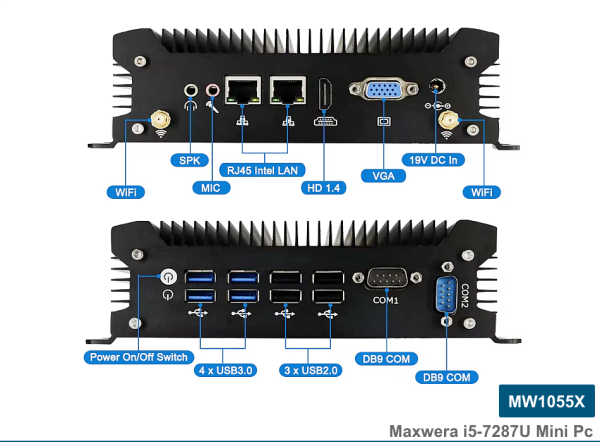 MW1055X Intel Core i5-7287U 8GB RAM 256GB SSD WI-FI Freedos Mini PC