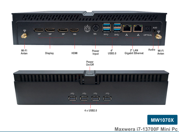 MW1070X Intel Core i7-13700F 64GB DDR5 RAM 1TB M.2 SSD Nvidia RTX4070 12G WI-FI Freedos PC