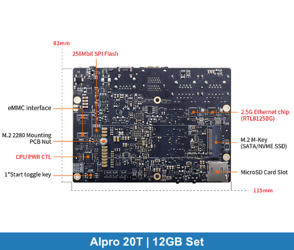 Orange Pi AIPro 20T | 12GB Set (Fan+Case+Power Supply)