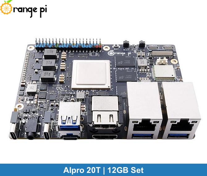 Orange Pi AIPro 20T | 12GB Set (Fan+Case+Power Supply)