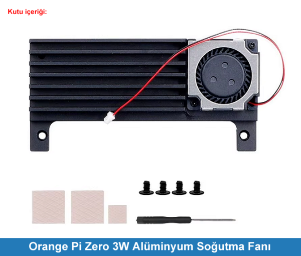 Orange Pi Zero 3W Alüminyum Fanlı Soğutucu